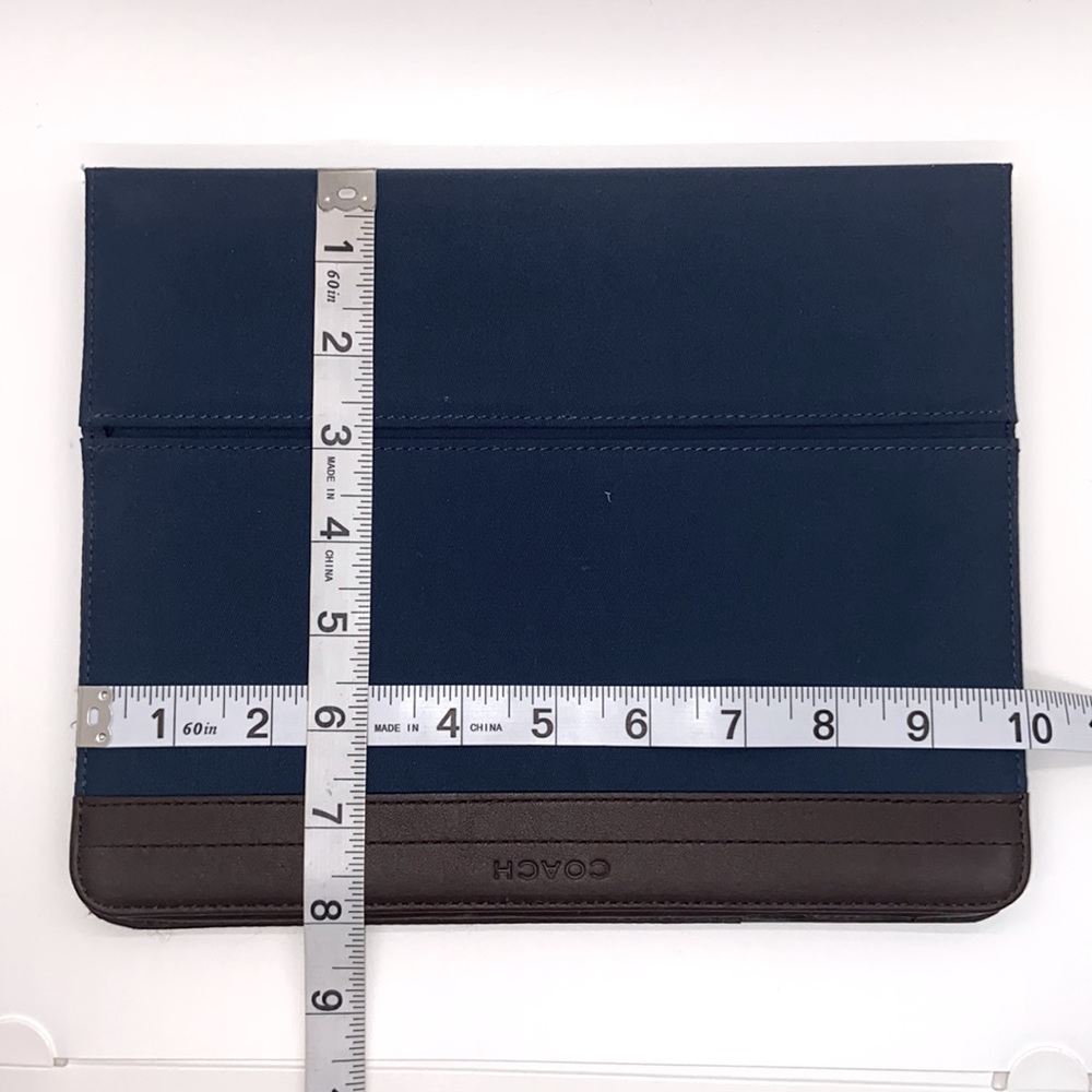 Coach iPad Case. Navy Blue, Brown Leather Trim, Brown interior.💙HOST PICK💙